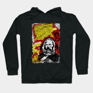 Hand Drawn Drawing Portrait of Karl Marx Hoodie